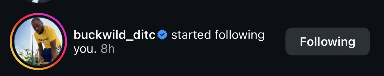 Verified producer Buckwild following Broadway The Lyricist on Instagram