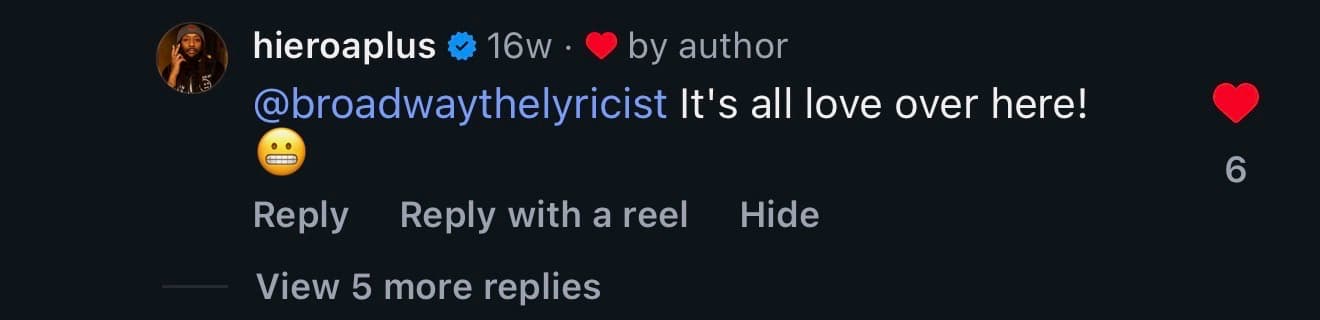 A-Plus from Souls of Mischief commenting on Broadway The Lyricist's content